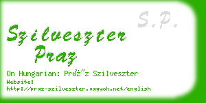 szilveszter praz business card